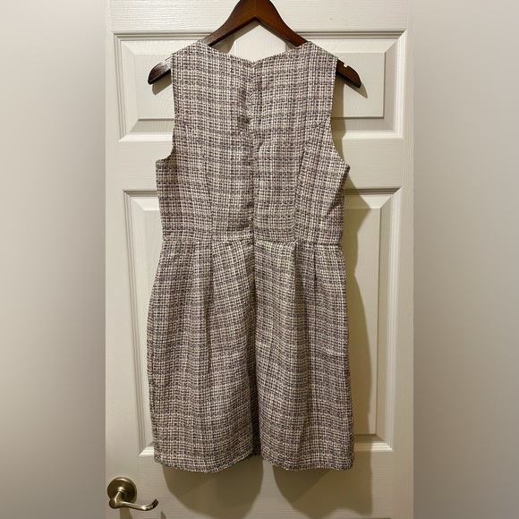 MONTEAU Size L Palest Pink Black Tweed Shift Dress - Picture 4 of 12
